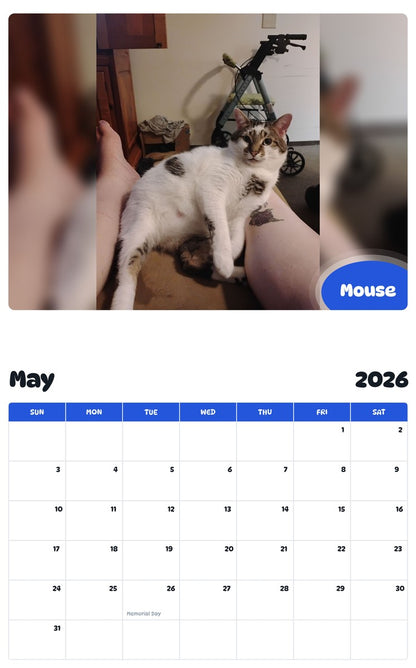 2026 - 2027 Mouse - Pawidols Pet Calendar