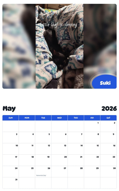 2026 - 2027 Suki - Pawidols Pet Calendar