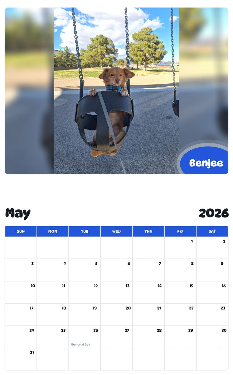 2026 - 2027 Benjee - Pawidols Pet Calendar