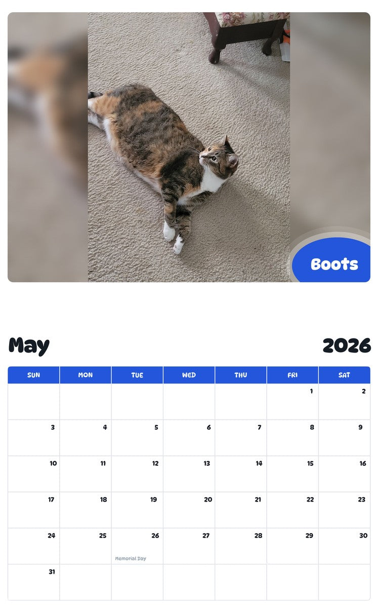 2026 - 2027 Boots - Pawidols Pet Calendar