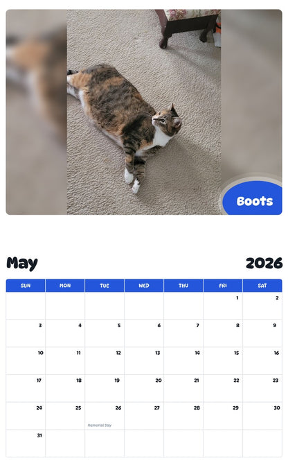 2026 - 2027 Boots - Pawidols Pet Calendar