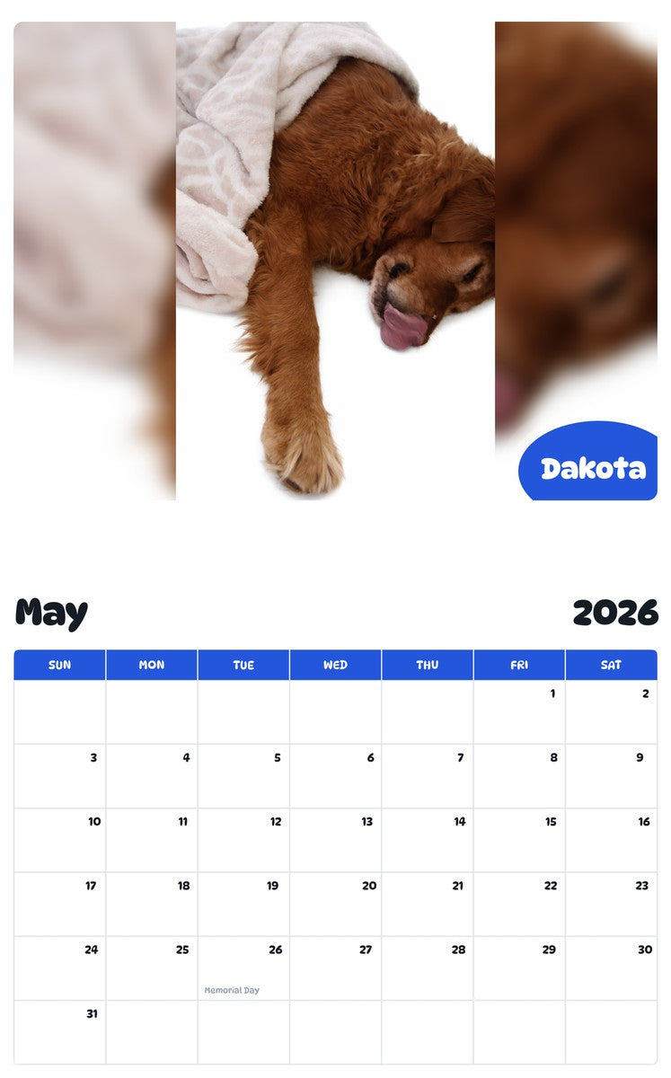 2026 - 2027 Dakota - Pawidols Pet Calendar