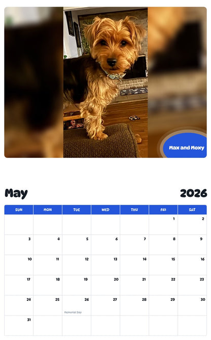 2026 - 2027 Max and Moxy - Pawidols Pet Calendar