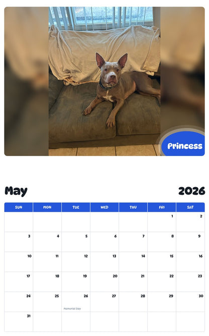2026 - 2027 Princess - Pawidols Pet Calendar