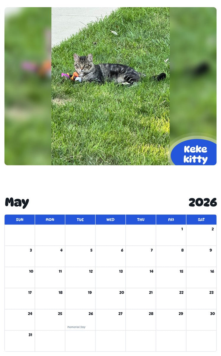 2026 - 2027 Keke kitty - Pawidols Pet Calendar
