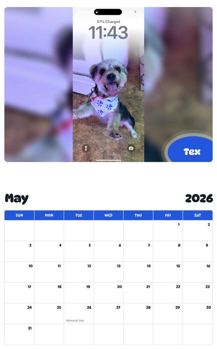2026 - 2027 Tex - Pawidols Pet Calendar