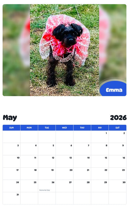 2026 - 2027 Emma - Pawidols Pet Calendar
