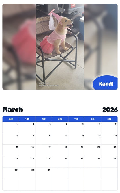 November 2025 - October 2026 Kandi - Pawidols Pet Calendar