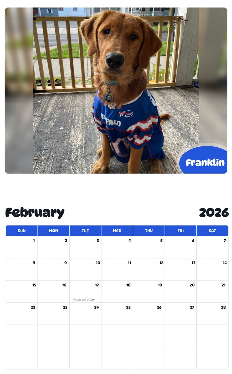 October 2025 - September 2026 Franklin - Pawidols Pet Calendar