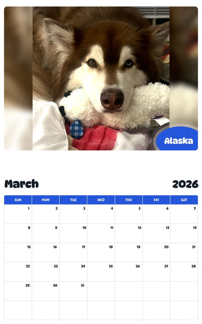 November 2025 - October 2026 Alaska - Pawidols Pet Calendar