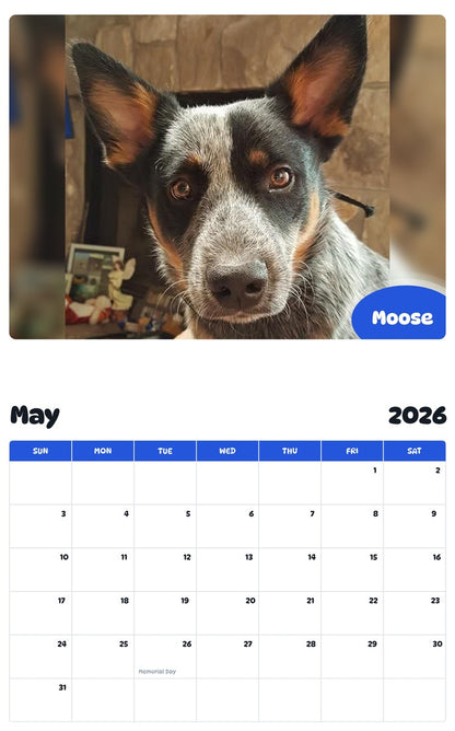 2026 - 2027 Moose - Pawidols Pet Calendar