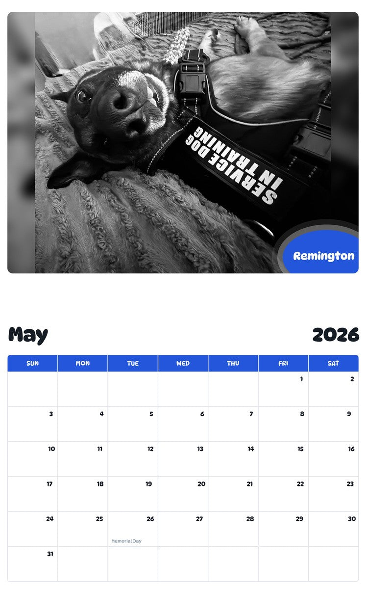 2026 - 2027 Remington - Pawidols Pet Calendar