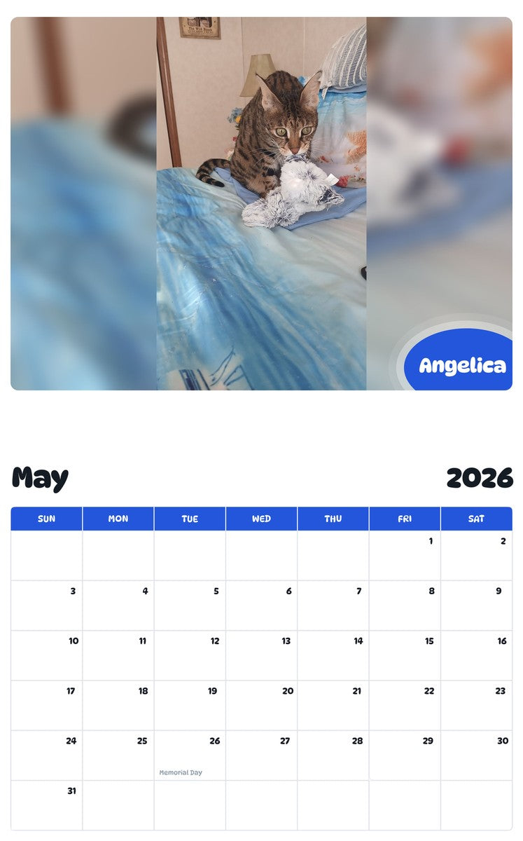 2026 - 2027 Angelica - Pawidols Pet Calendar