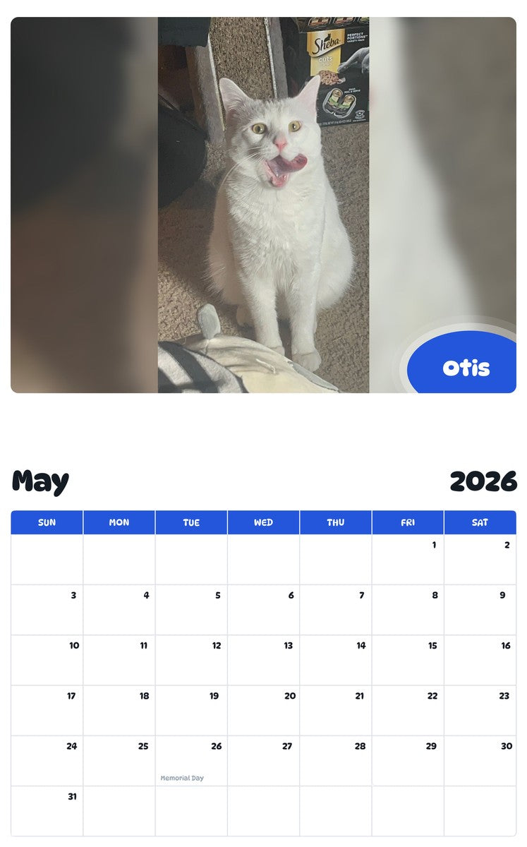 2026 - 2027 Otis - Pawidols Pet Calendar