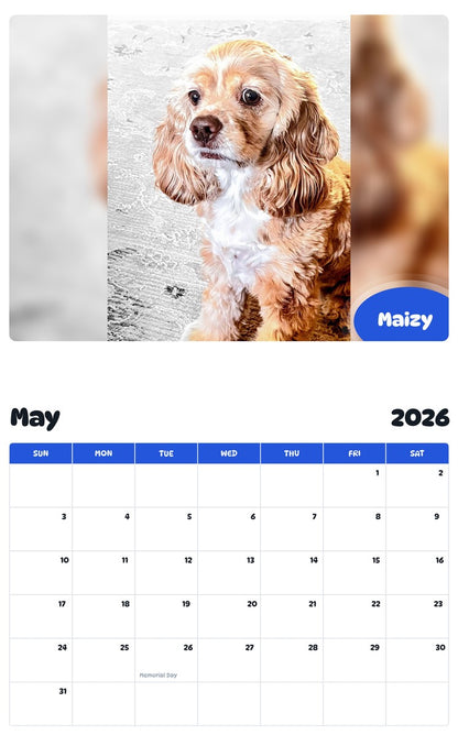2026 - 2027 Maizy - Pawidols Pet Calendar