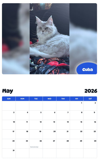2026 - 2027 Cuba - Pawidols Pet Calendar