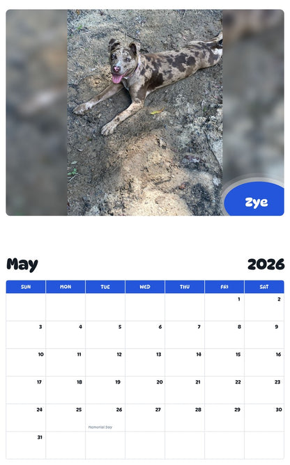 2026 - 2027 Zye - Pawidols Pet Calendar