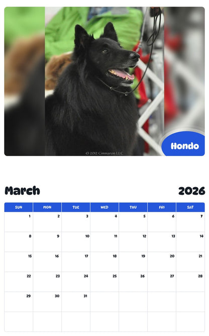 November 2025 - October 2026 Hondo - Pawidols Pet Calendar