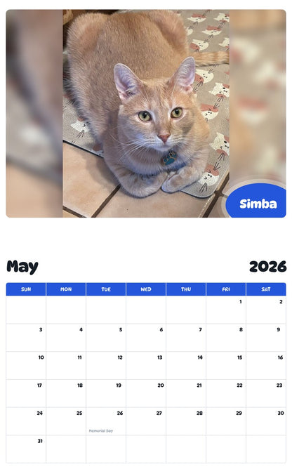 2026 - 2027 Simba - Pawidols Pet Calendar