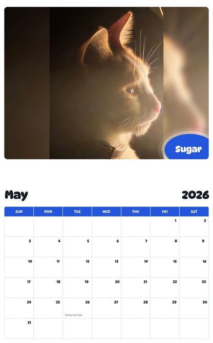 2026 - 2027 Sugar - Pawidols Pet Calendar