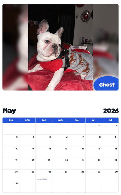 2026 - 2027 Ghost - Pawidols Pet Calendar