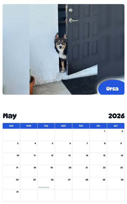 2026 - 2027 Ursa - Pawidols Pet Calendar