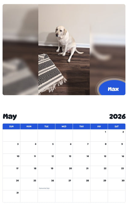 2026 - 2027 Max - Pawidols Pet Calendar