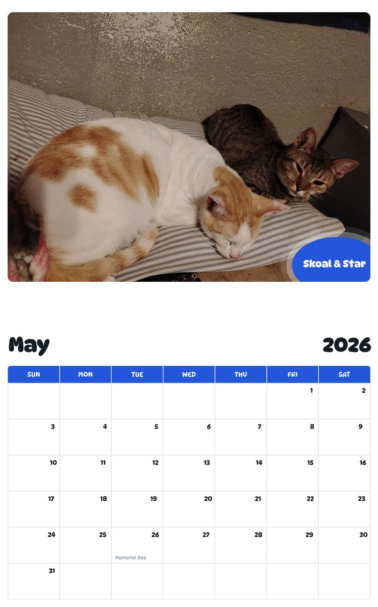 2026 - 2027 Skoal & Star - Pawidols Pet Calendar