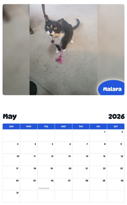 2026 - 2027 Malara - Pawidols Pet Calendar