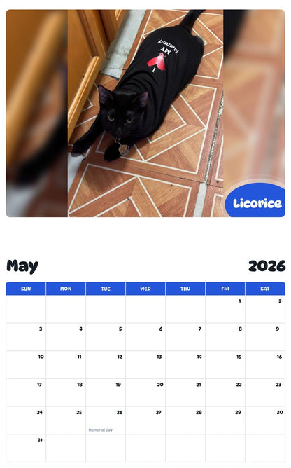 2026 - 2027 Licorice - Pawidols Pet Calendar