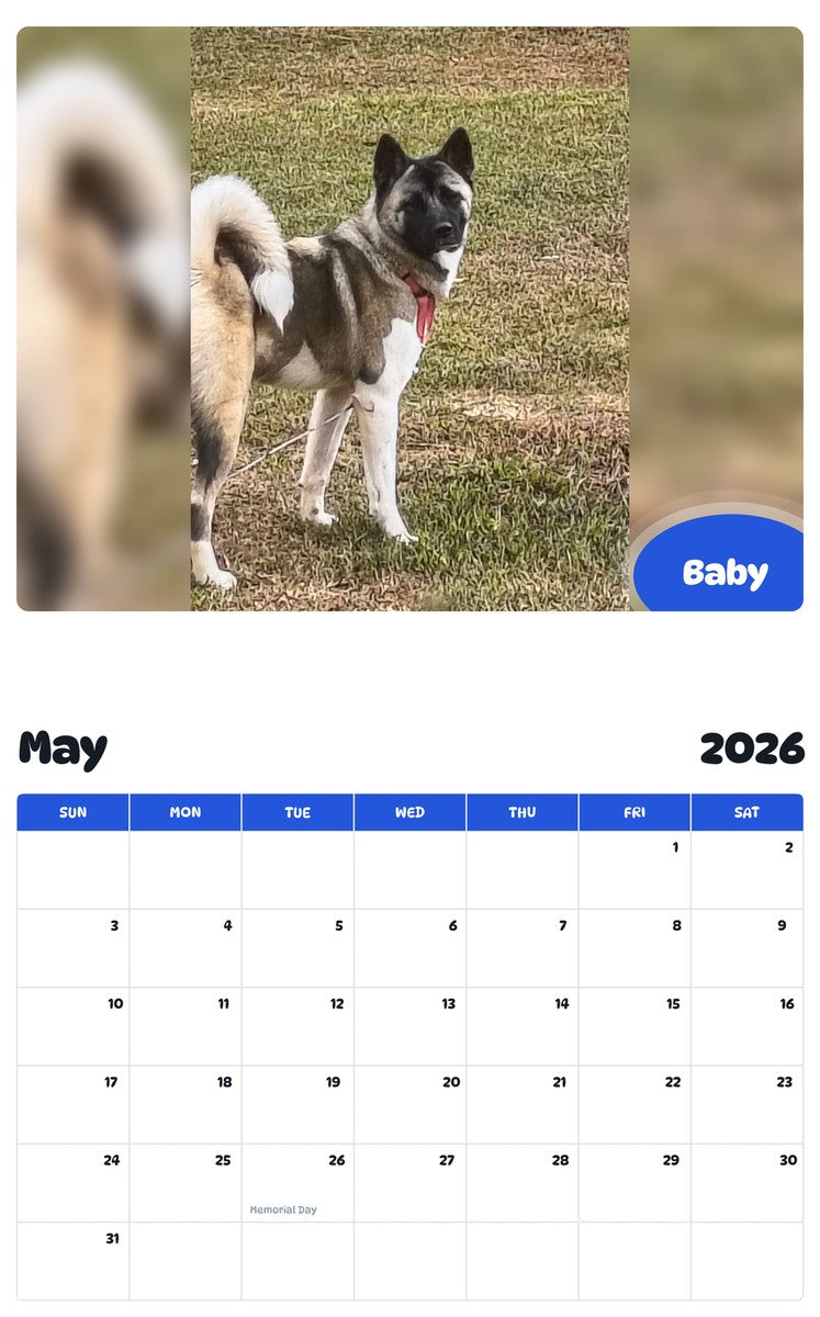 2026 - 2027 Baby - Pawidols Pet Calendar