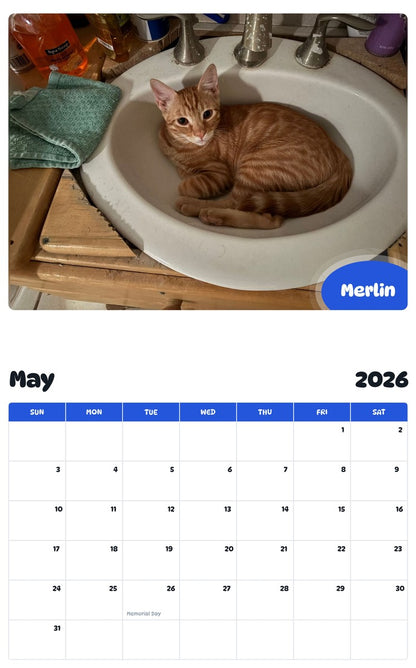 2026 - 2027 Merlin - Pawidols Pet Calendar