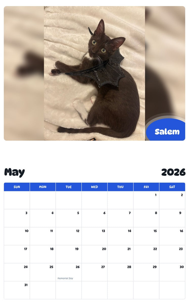 2026 - 2027 Salem - Pawidols Pet Calendar