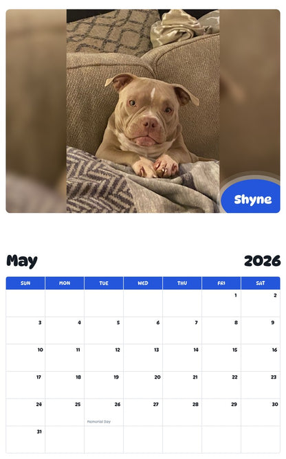 2026 - 2027 Shyne - Pawidols Pet Calendar