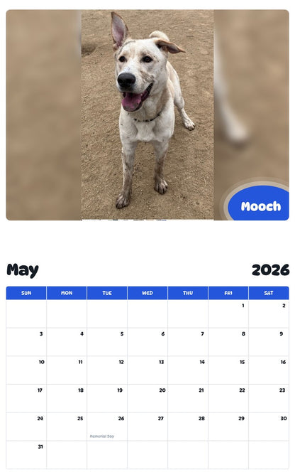 2026 - 2027 Mooch - Pawidols Pet Calendar