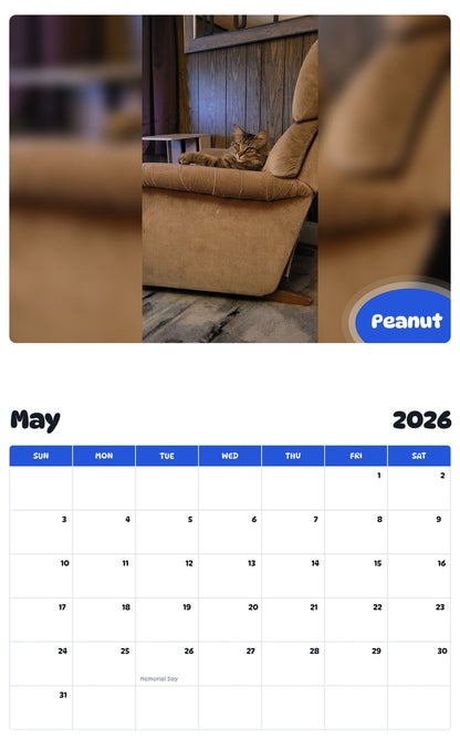 2026 - 2027 Peanut - Pawidols Pet Calendar