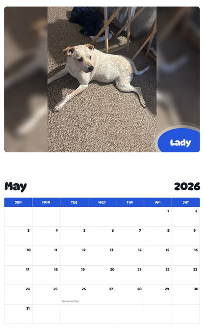 2026 - 2027 Lady - Pawidols Pet Calendar