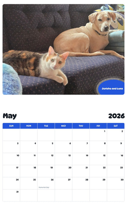 2026 - 2027 Jericho and Luna - Pawidols Pet Calendar