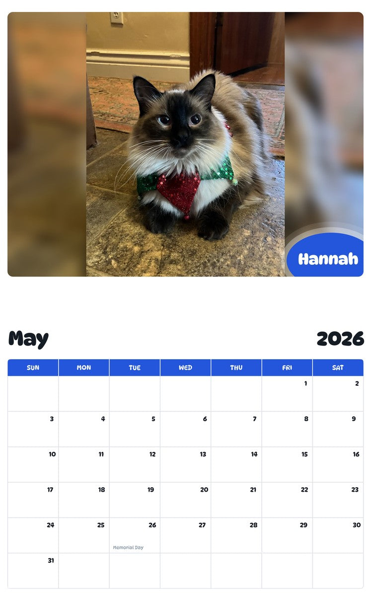 2026 - 2027 Hannah - Pawidols Pet Calendar