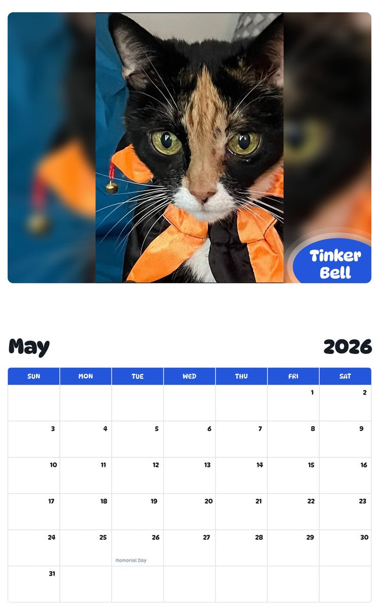 2026 - 2027 Tinker Bell - Pawidols Pet Calendar