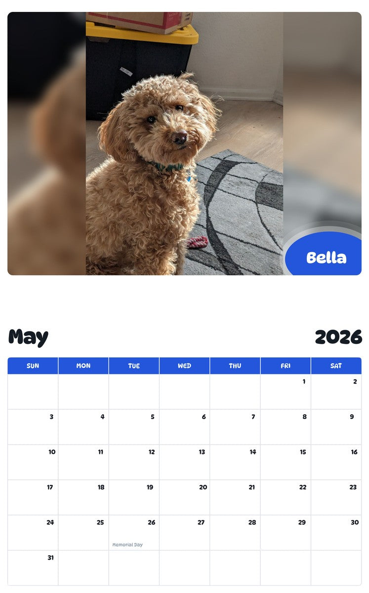 2026 - 2027 Bella - Pawidols Pet Calendar