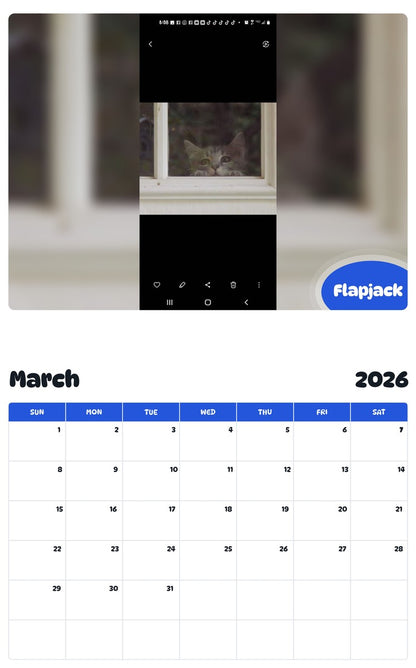 November 2025 - October 2026 Flapjack - Pawidols Pet Calendar