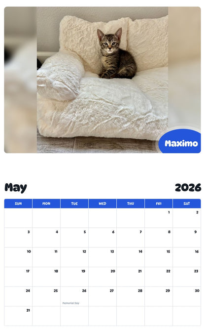 2026 - 2027 Maximo - Pawidols Pet Calendar