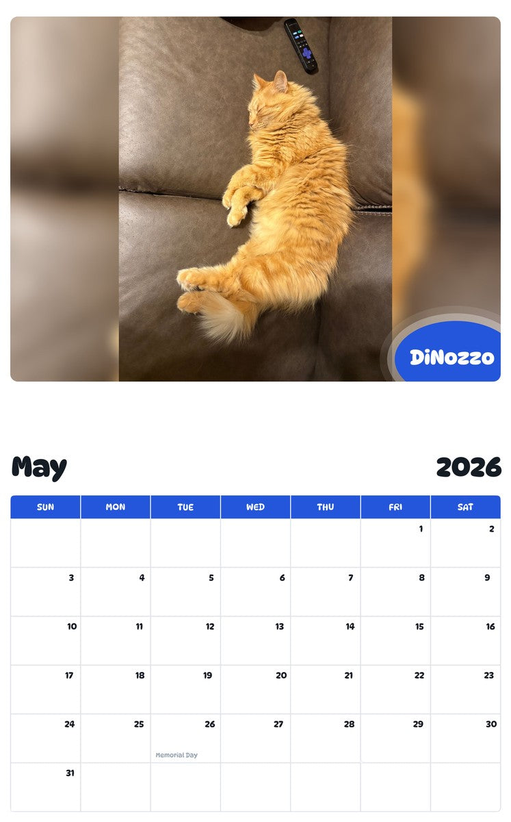 2026 - 2027 DiNozzo - Pawidols Pet Calendar