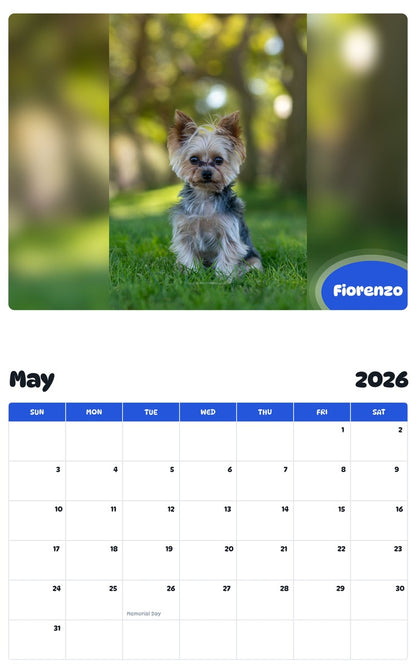 2026 - 2027 Fiorenzo - Pawidols Pet Calendar
