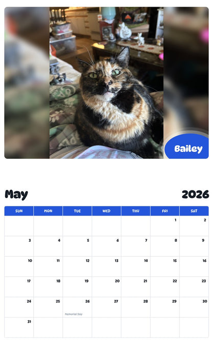 2026 - 2027 Bailey - Pawidols Pet Calendar