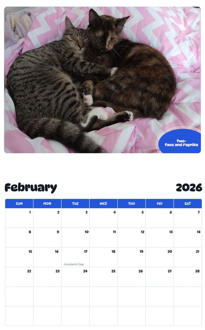 October 2025 - September 2026 Two-face and Paprika - Pawidols Pet Calendar
