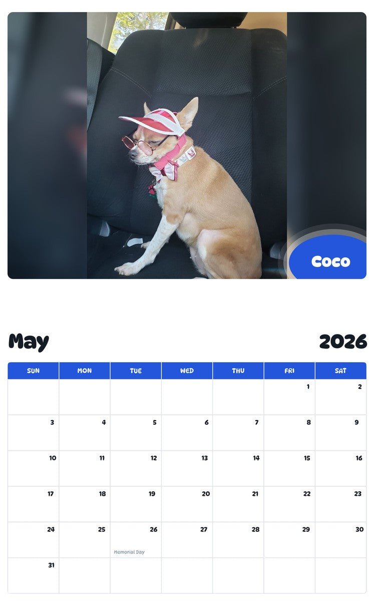 2026 - 2027 Coco - Pawidols Pet Calendar