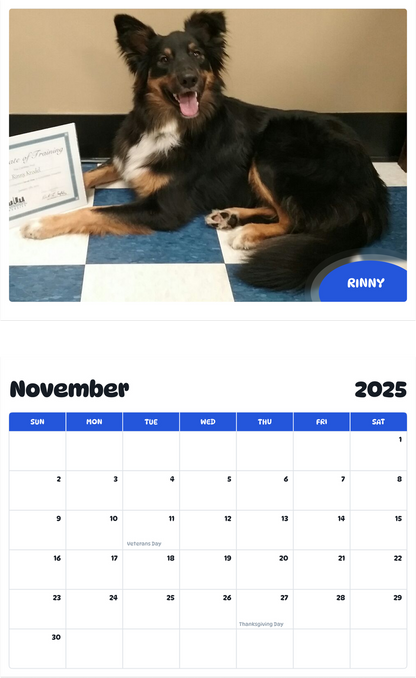 July 2025 - June 2026 Rinny - Pawidols Pet Calendar