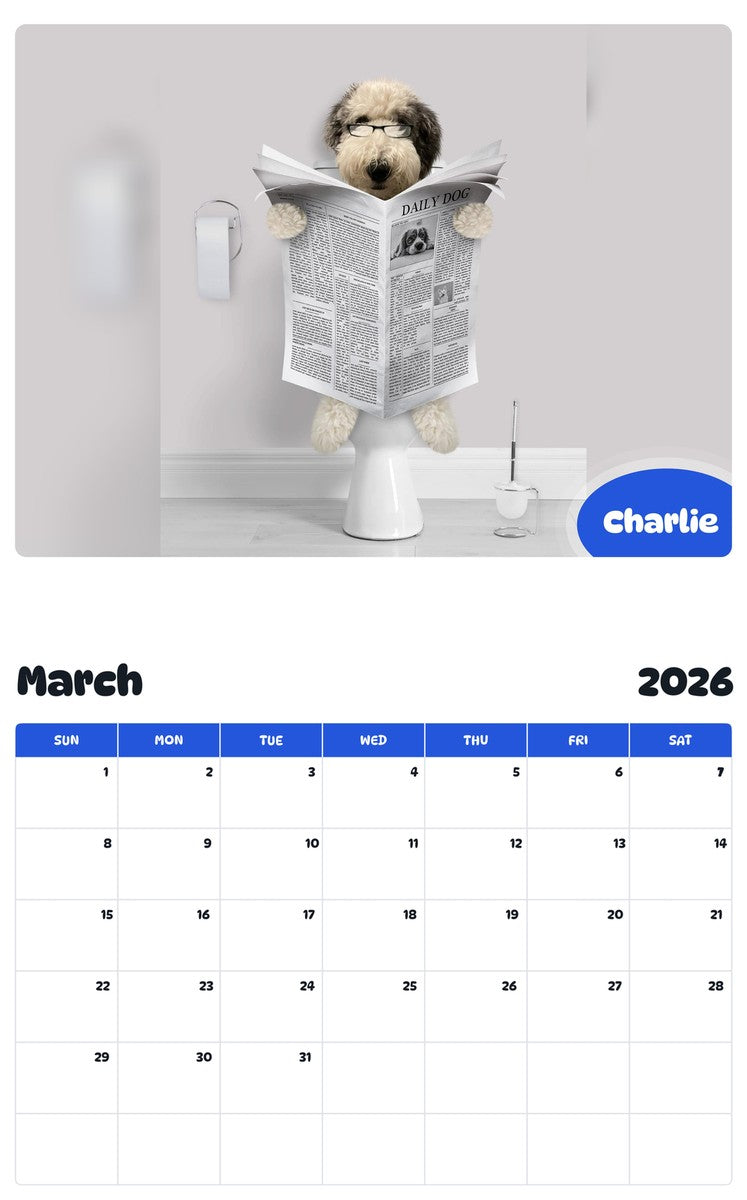 November 2025 - October 2026 Charlie - Pawidols Pet Calendar